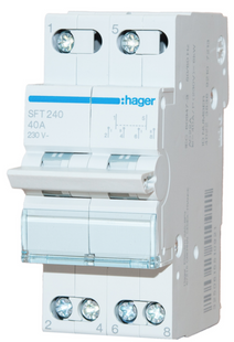 Перемикач навантаження Hager 1-0-II 2Р 40A 240/415V (SFT240)фото