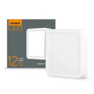 Світильник LED накладний квадрат VIDEX 12W 5000K 220V (VL-DLSS-125)фото
