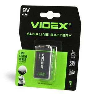 Батарейка VIDEX 6LR61/9V Кронафото