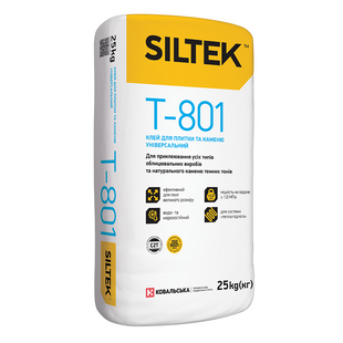 Клей для плитки та каменю Siltek Т-801 мішок 25 кгфото