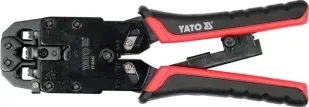 Клещі для затиску та очистки кабелю YATO, RJ45, RJ10, RJ11, L=205ммфото
